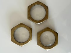 Vintage Carl Aubock Set of Three Magnifying Glass Paperweights ca' 1950's