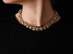 Vintage Carl Bucherer link necklace in two color 18 karat gold