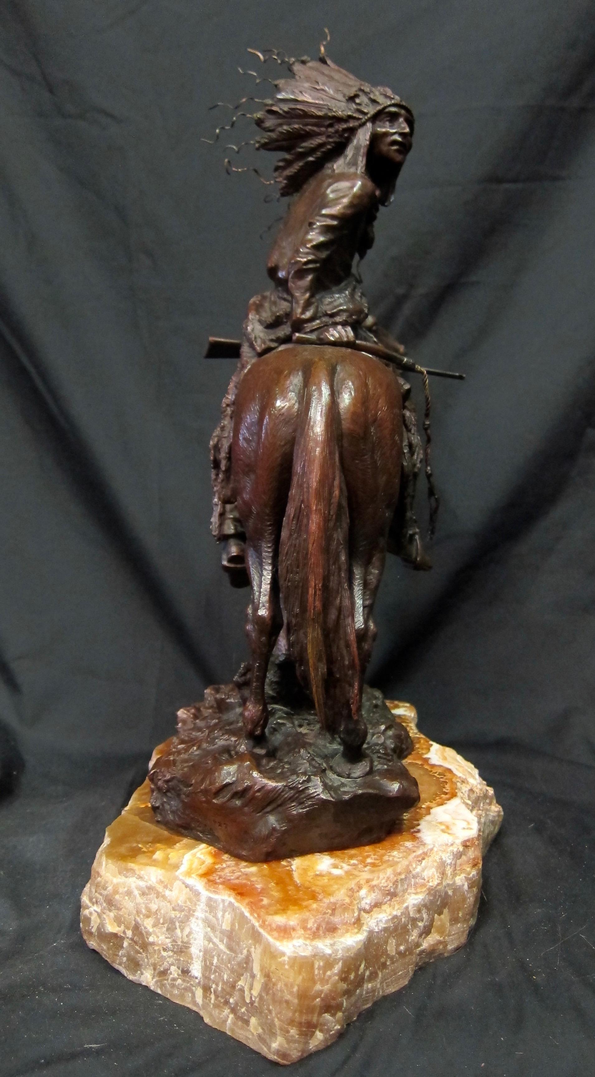 Vintage Carl Kauba Bronze, Indian Chief on Horseback 1