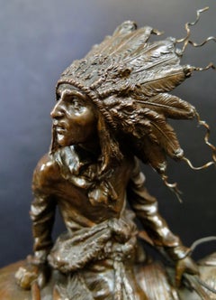 Vintage Carl Kauba Bronze, Indian Chief on Horseback