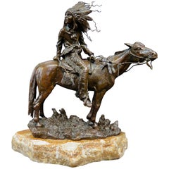 Vintage Carl Kauba Bronze, Indian Chief on Horseback