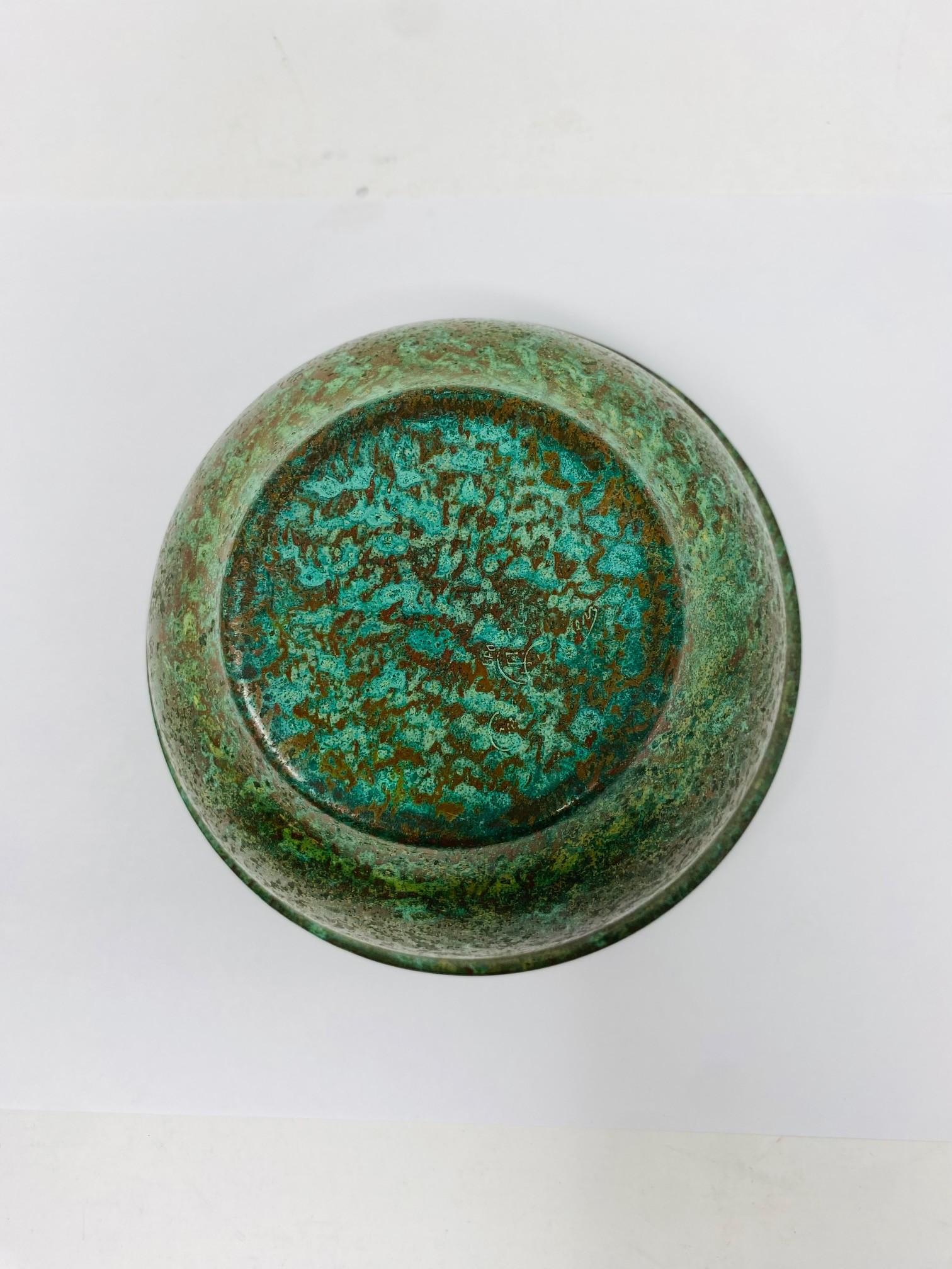 Vintage Carl Sorensen Bronze Bowl With Sculptural Lid For Sale 1