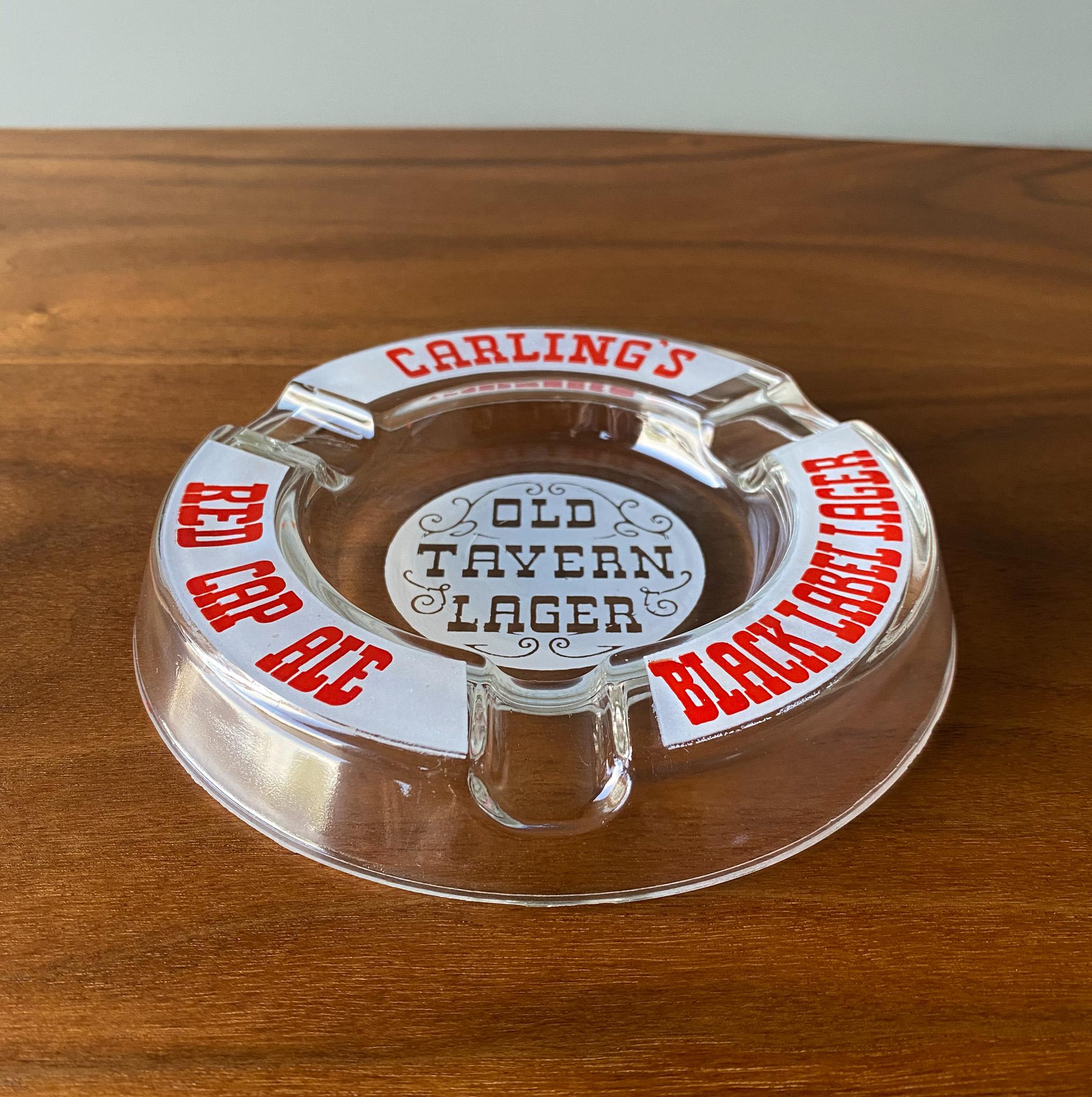 Vintage Carling's Old Tavern Lager Glass Ashtray, USA, 1960's. 