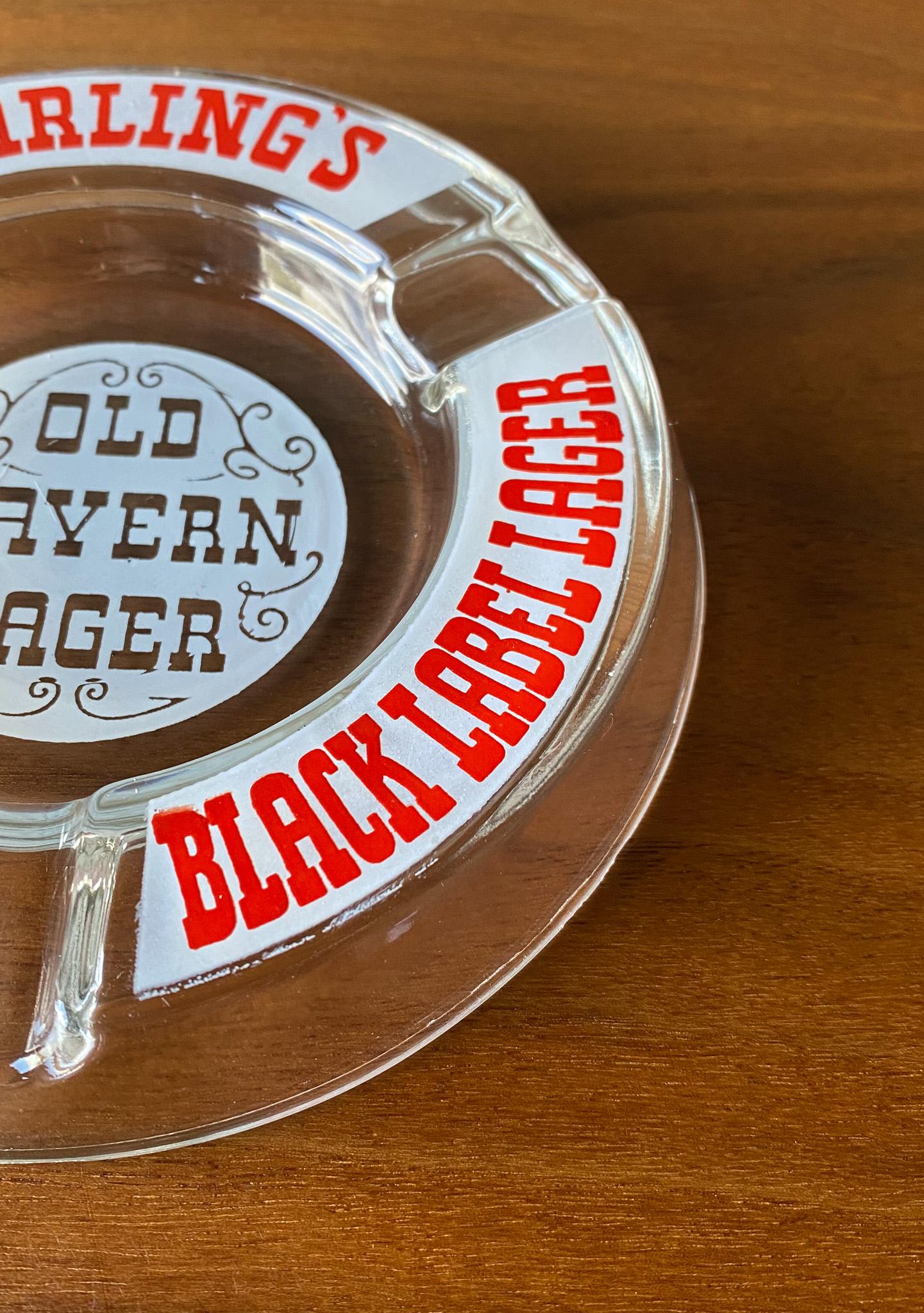 American Vintage Carling's Old Tavern Lager Glass Ashtray, USA, 1960's  For Sale