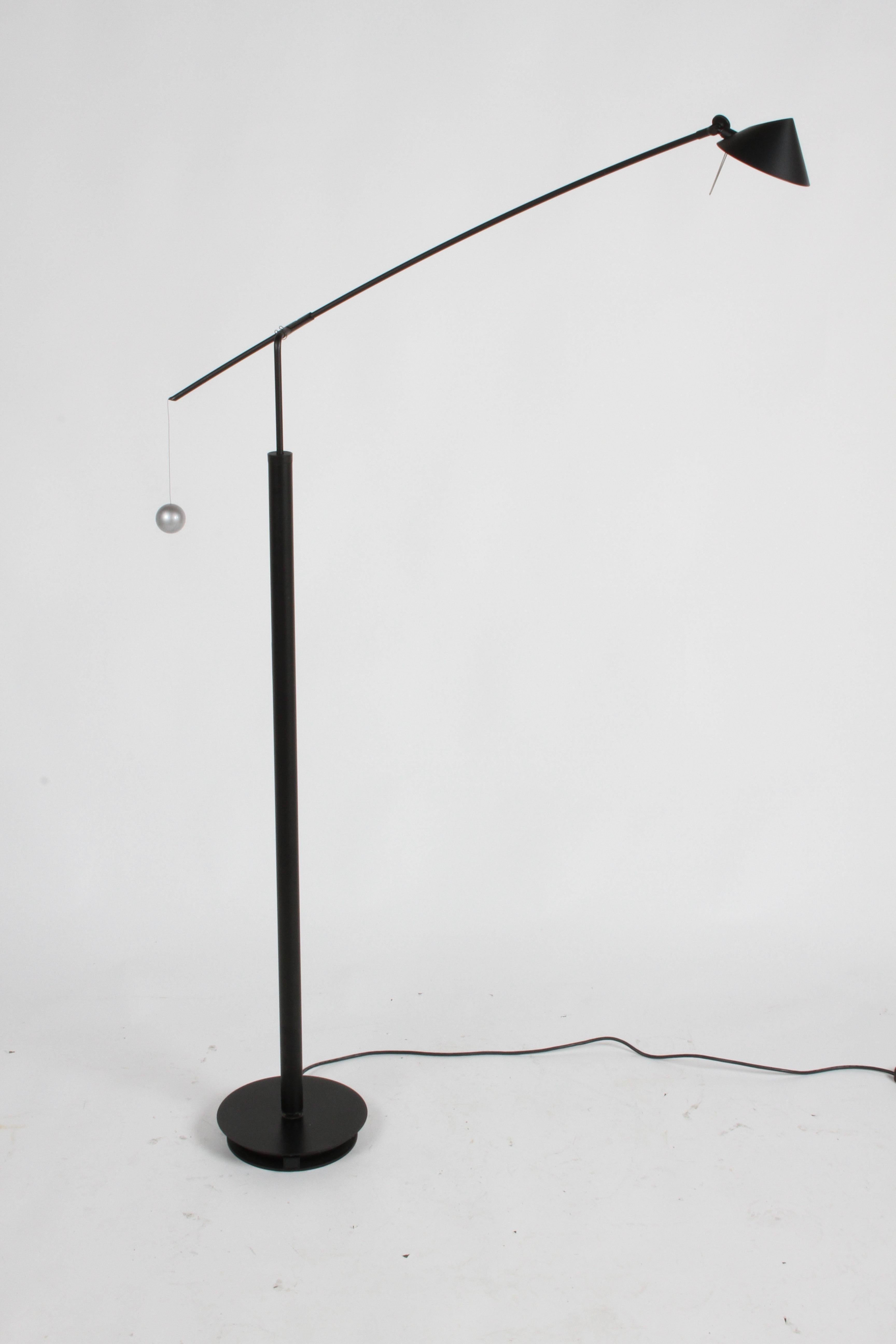 Italian Vintage Carlo Forcolini Post-Modern Black Floor Lamp for Artemide Italy, 1980s For Sale