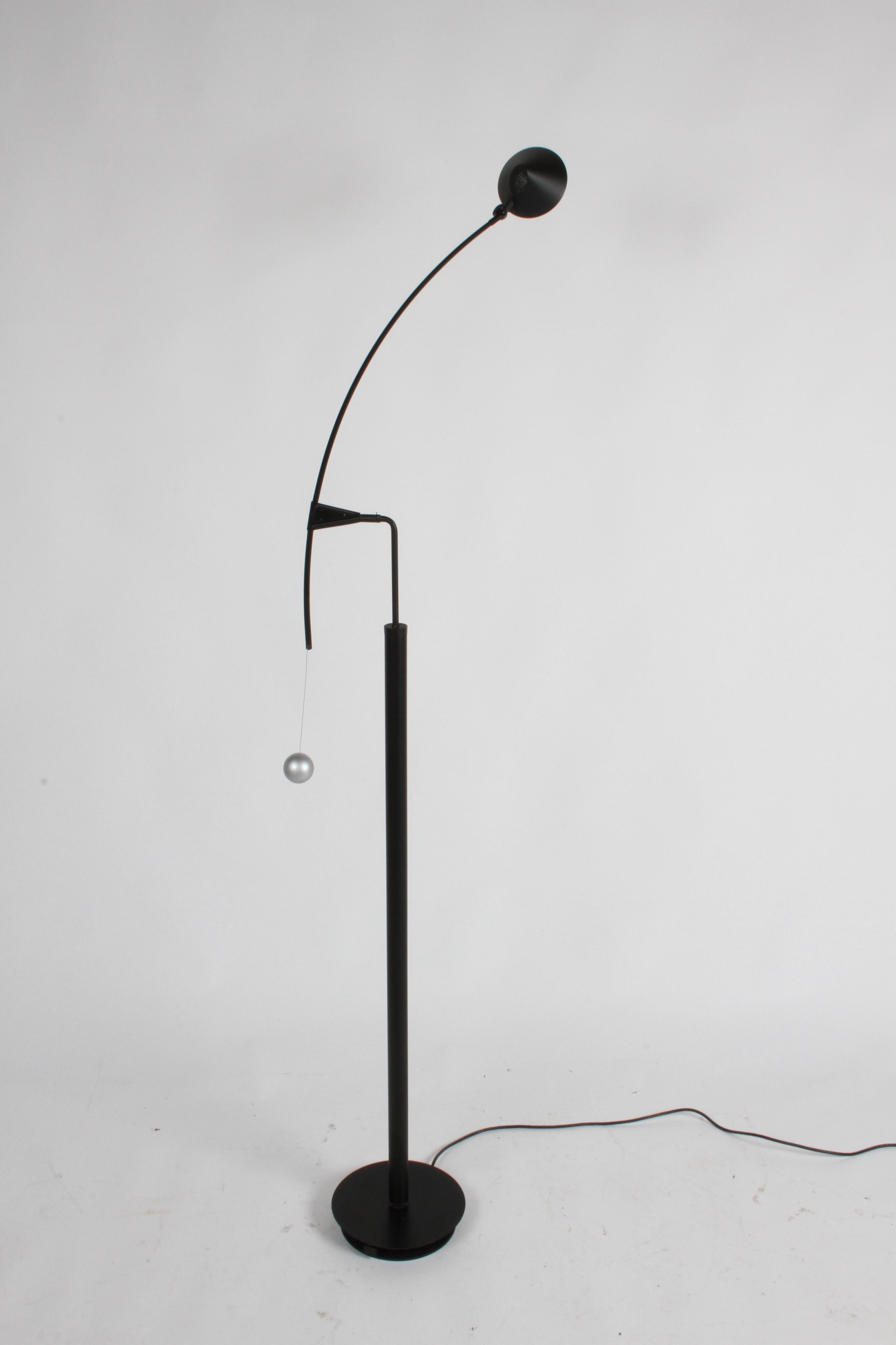 Vintage Carlo Forcolini Post-Modern Black Floor Lamp for Artemide Italy, 1980s In Good Condition For Sale In St. Louis, MO