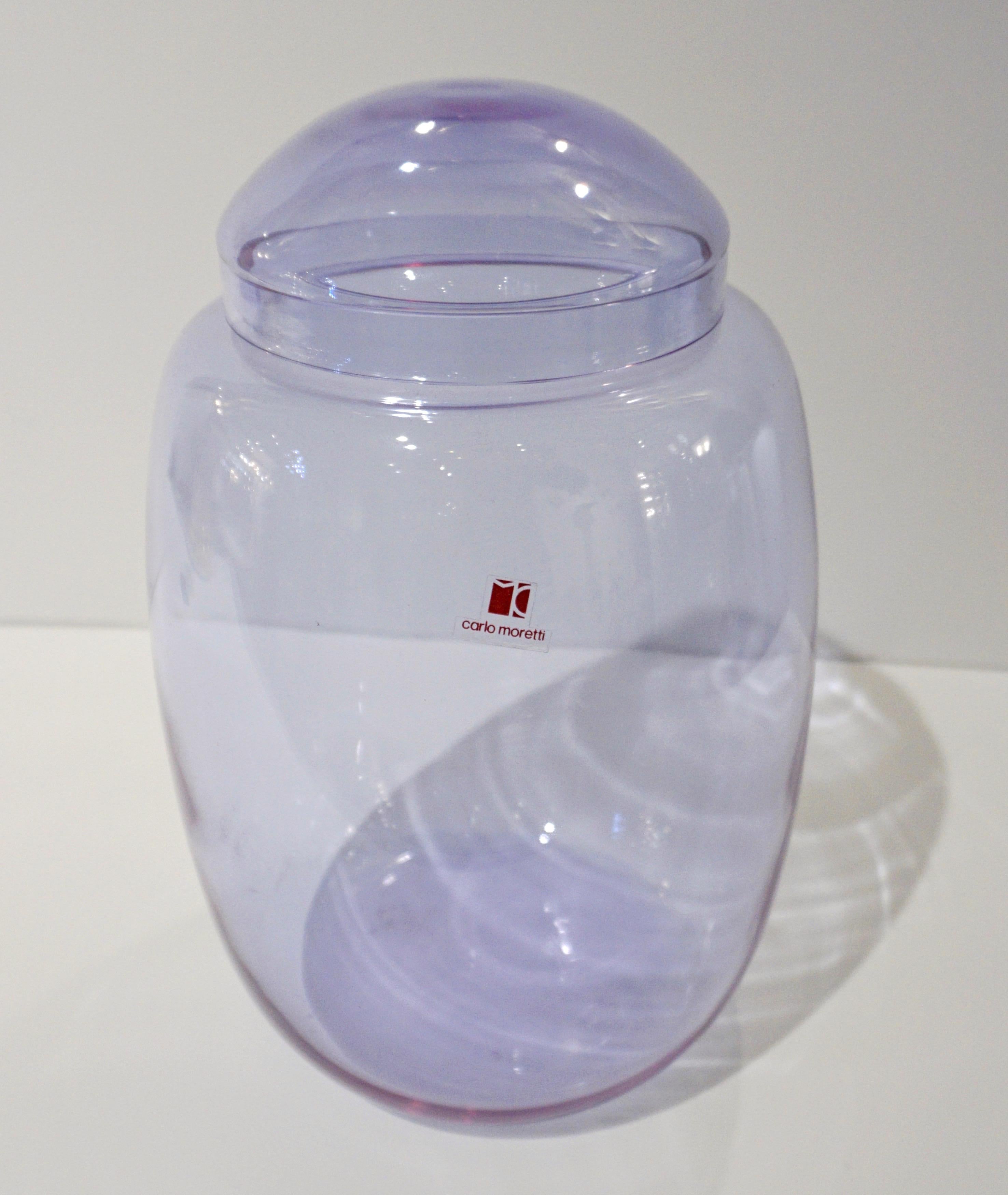 Hand-Crafted Vintage Carlo Moretti 1980s Alexandrite Purple Blue Murano Crystal Glass Vase
