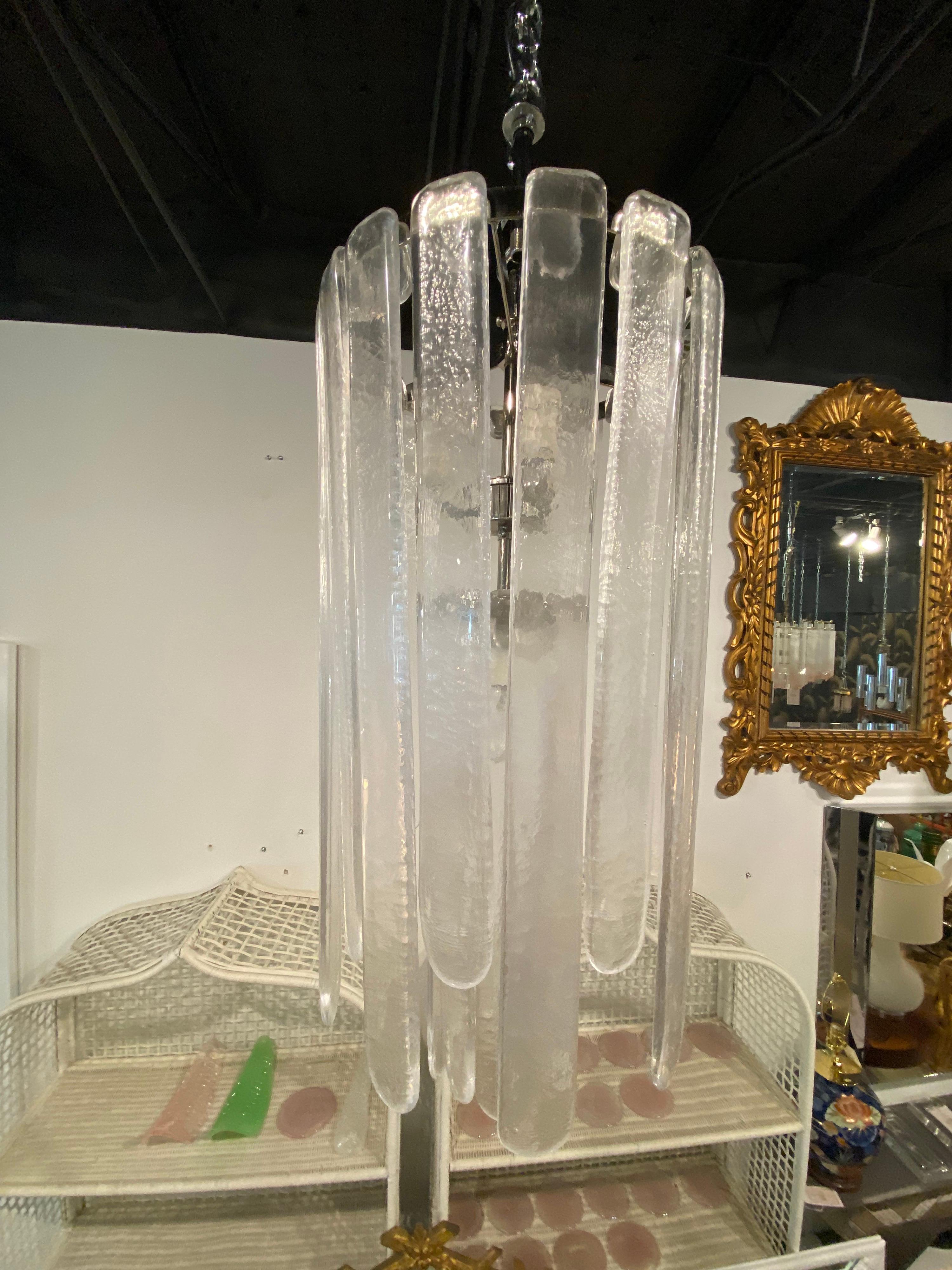 Araña de cristal italiano en cascada Vintage Carlo Nason Mazzega Murano en venta 2