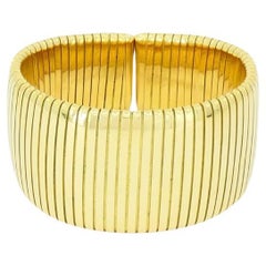 Vintage Carlo Weingrill 18k Gold Cuff Bracelet