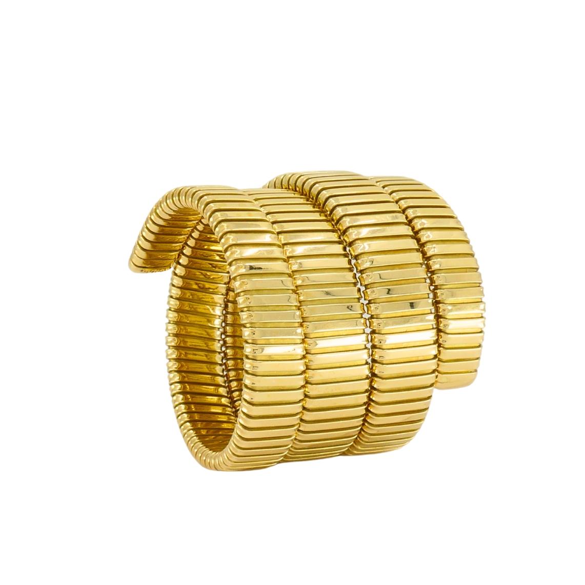 Vintage Carlo Weingrill - Bracciale a quattro file di tubogas in oro 18 ct. In condizioni ottime in vendita a Beverly Hills, CA