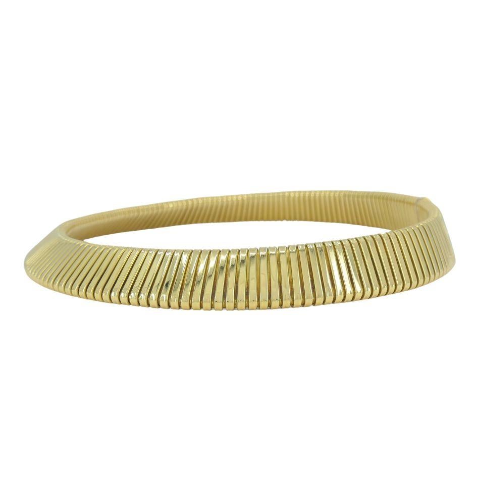 Vintage Carlo Weingrill 18k Gold Tubogas Choker Necklace For Sale 1