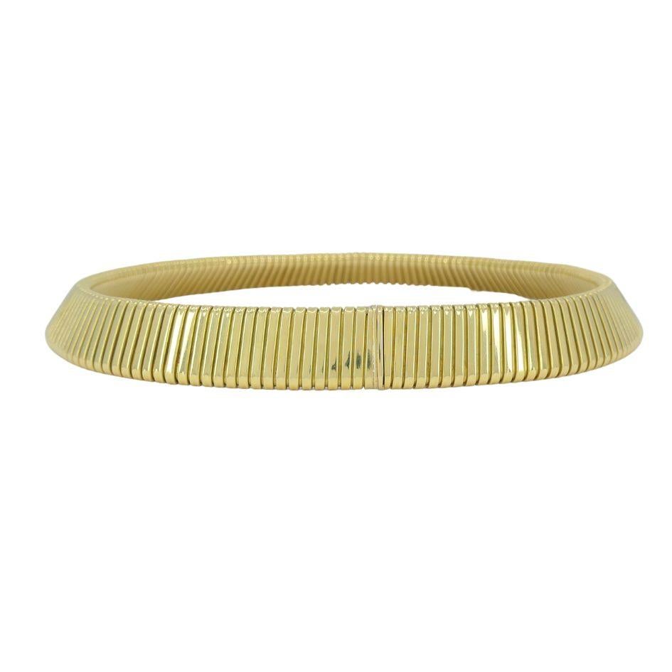 Vintage Carlo Weingrill 18k Gold Tubogas Choker Necklace For Sale 2