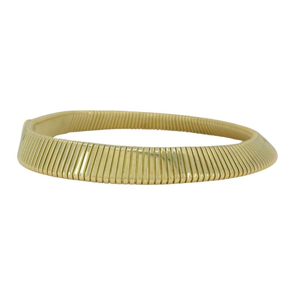 Vintage Carlo Weingrill 18k Gold Tubogas Choker Necklace For Sale 3