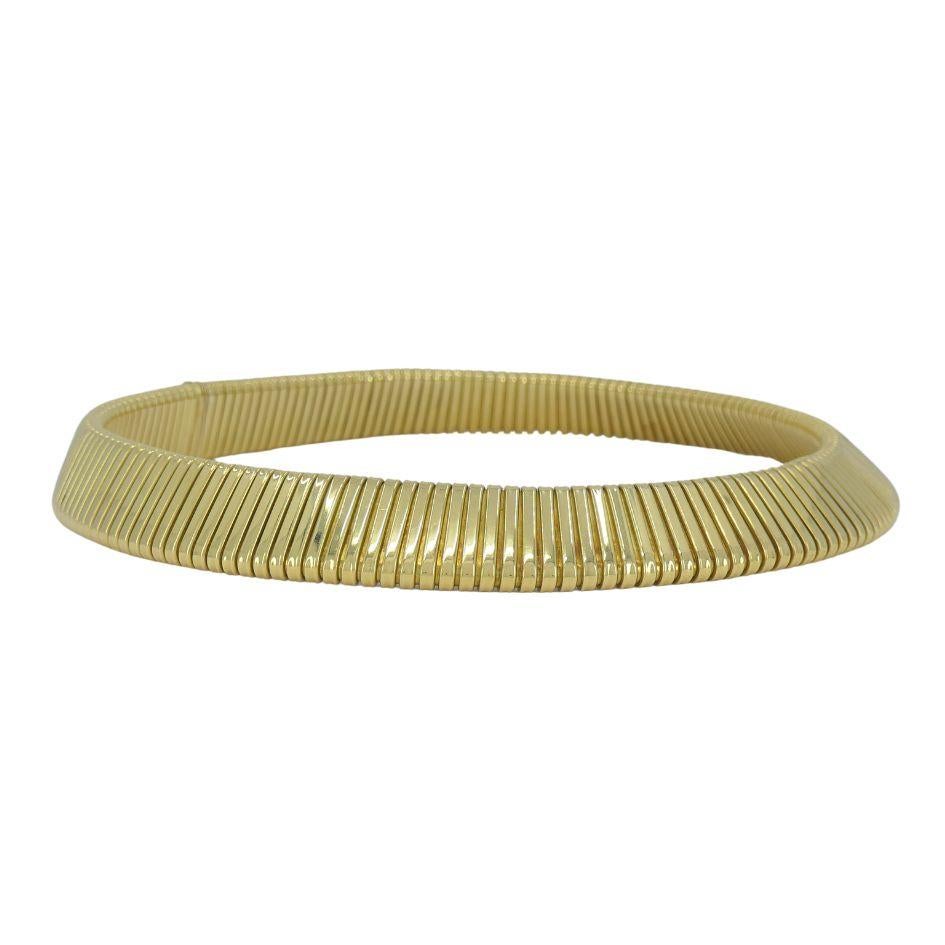 Vintage Carlo Weingrill 18k Gold Tubogas Choker Necklace For Sale 4