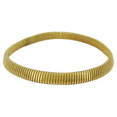Vintage Carlo Weingrill 18k Gold Tubogas Choker Necklace