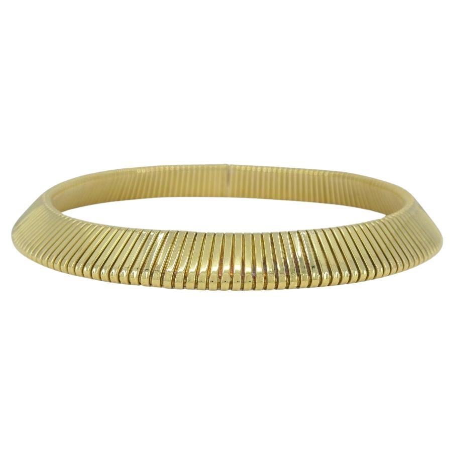 Vintage Carlo Weingrill 18k Gold Tubogas Choker Necklace