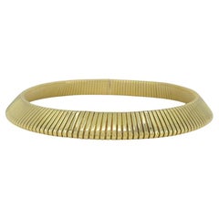 Vintage Carlo Weingrill 18k Gold Tubogas Choker Necklace