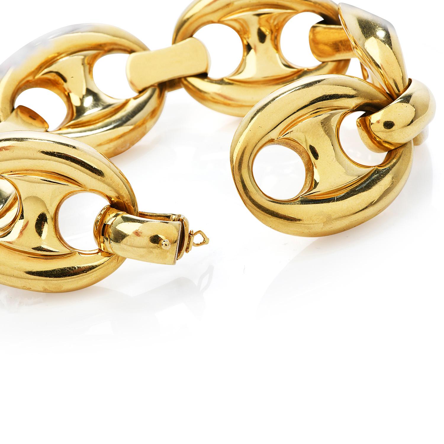 Designer-Gliederarmband aus 18 Karat Gold von Carlo Weingrill, 1970er Jahre im Zustand „Hervorragend“ in Miami, FL