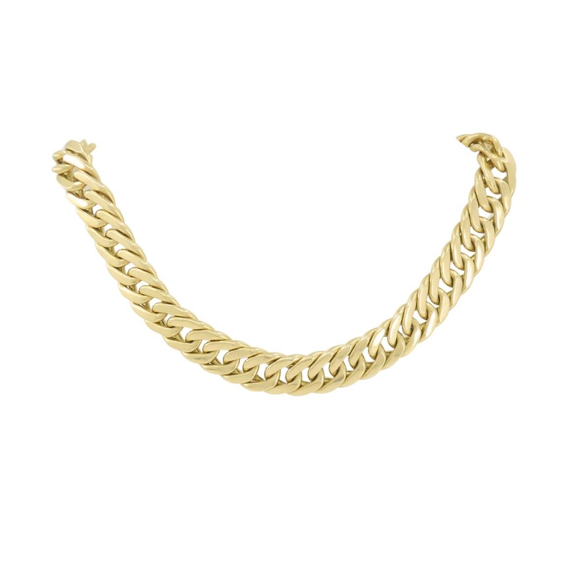 Vintage Carlo Weingrill Necklace 18k Gold Flat Link Necklace en vente 2