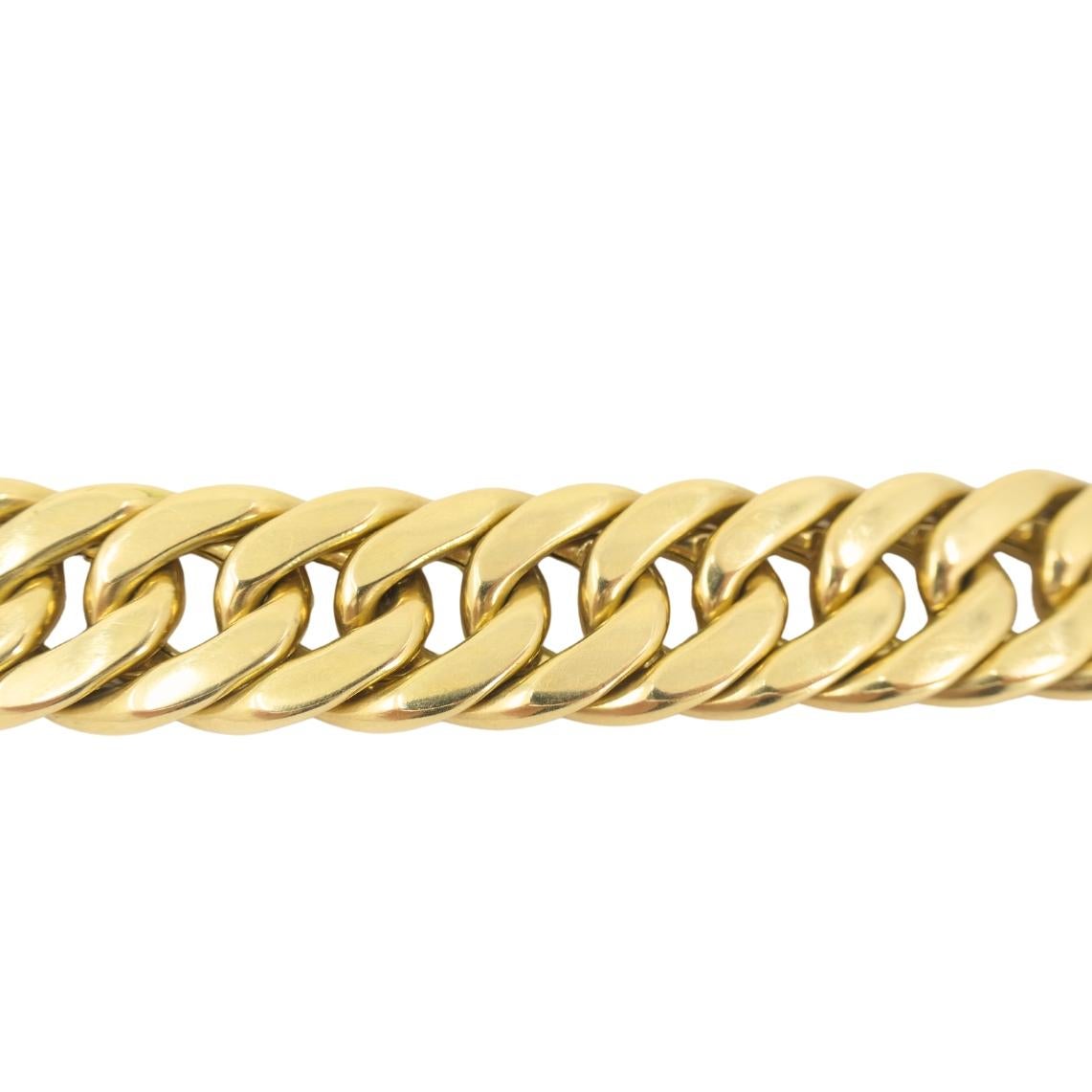 Vintage Carlo Weingrill Necklace 18k Gold Flat Link Necklace en vente 4