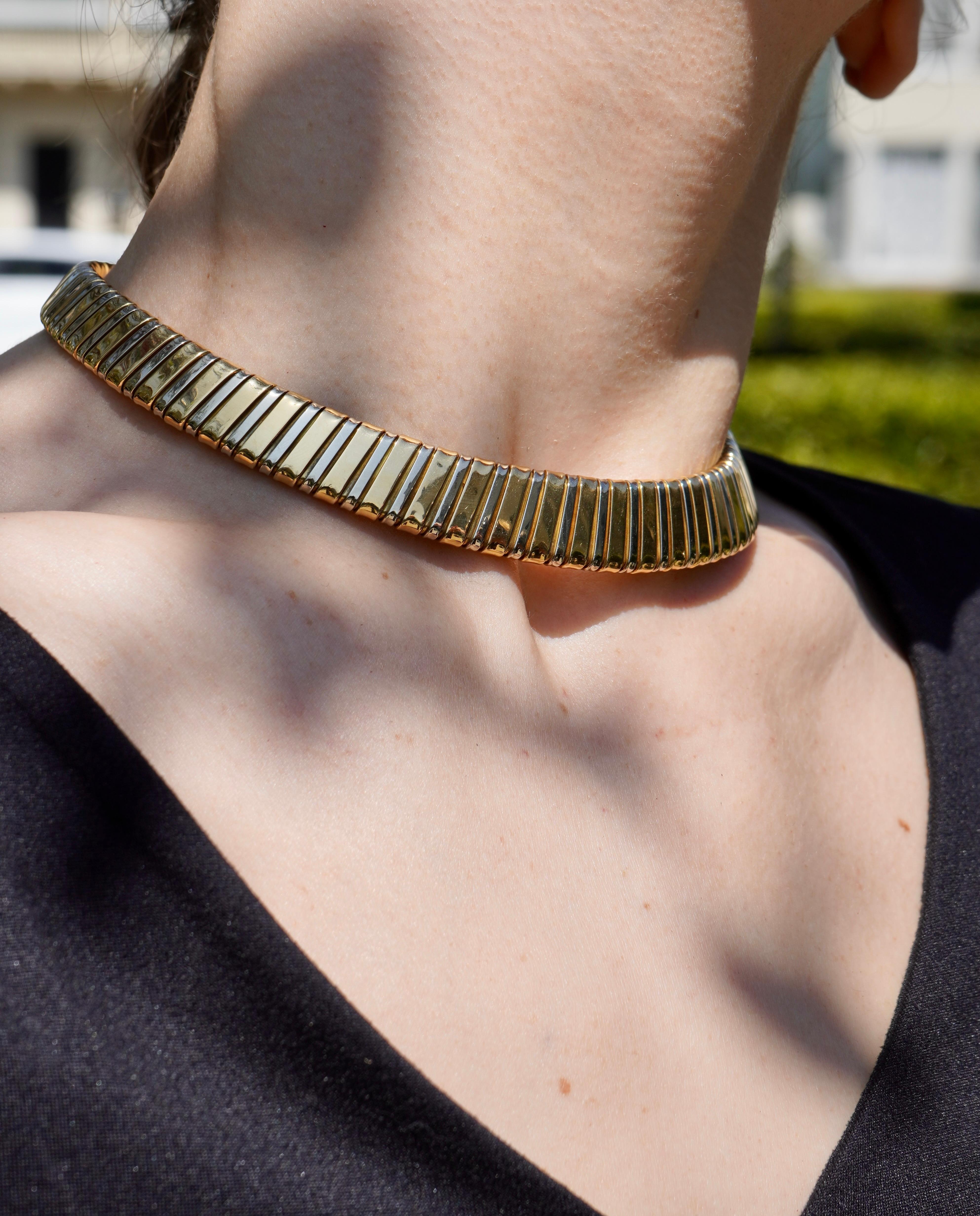Vintage Carlo Weingrill Two-tone 18k Gold Necklace 4