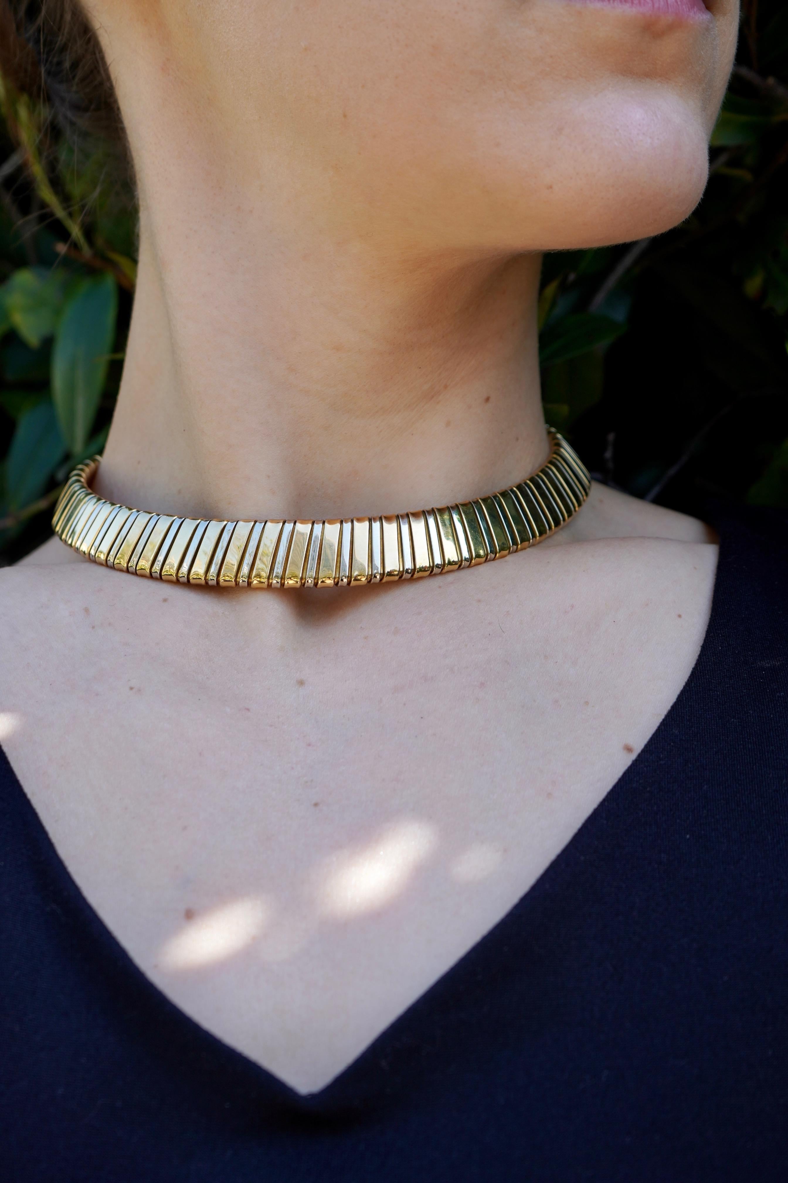 Vintage Carlo Weingrill Two-tone 18k Gold Necklace 5