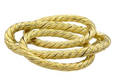 Vintage Carlo Weingrill Winding Rope Brooch in Polished 18 Karat Yellow Gold