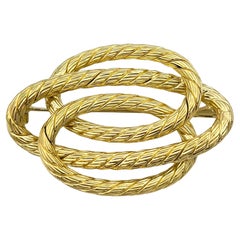 Carlo Weingrill Winding Rope-Brosche aus poliertem 18 Karat Gelbgold, Vintage