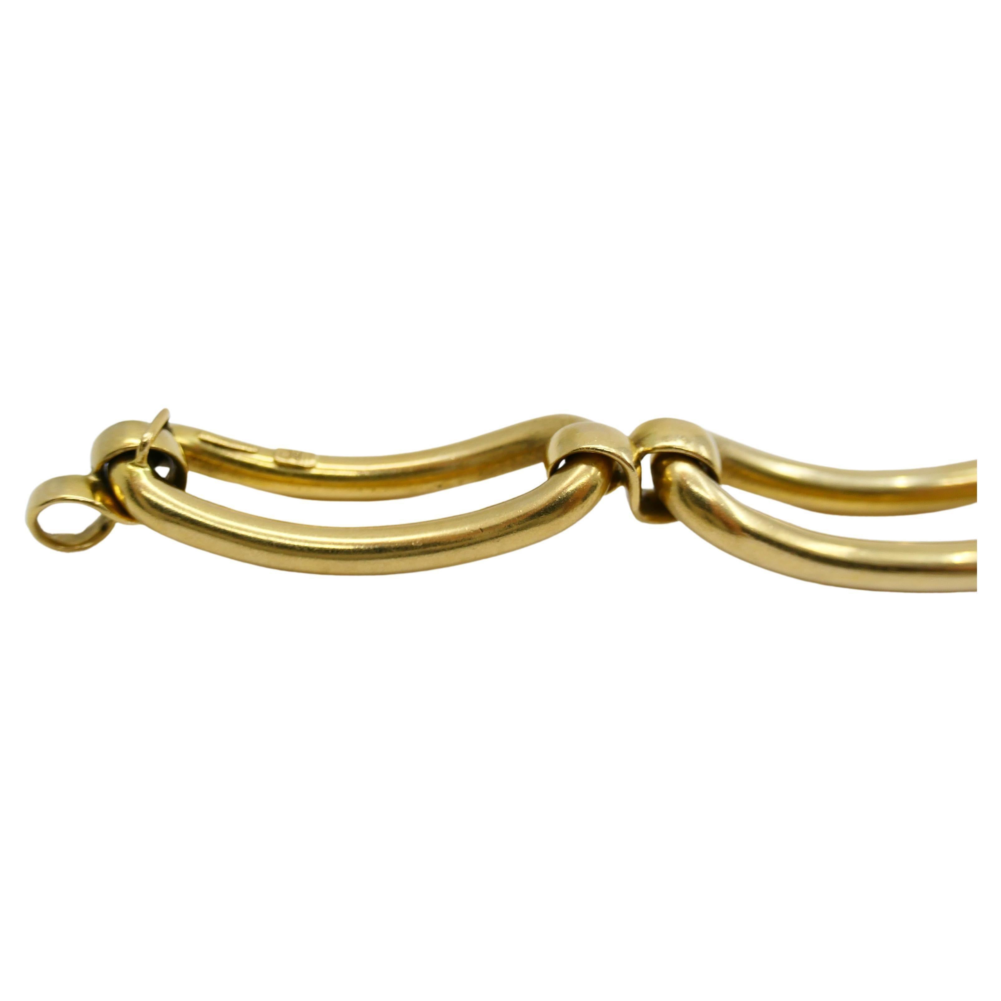 Vintage Carlo Wengrill 18k Gold Oval Link Bracelet For Sale 6
