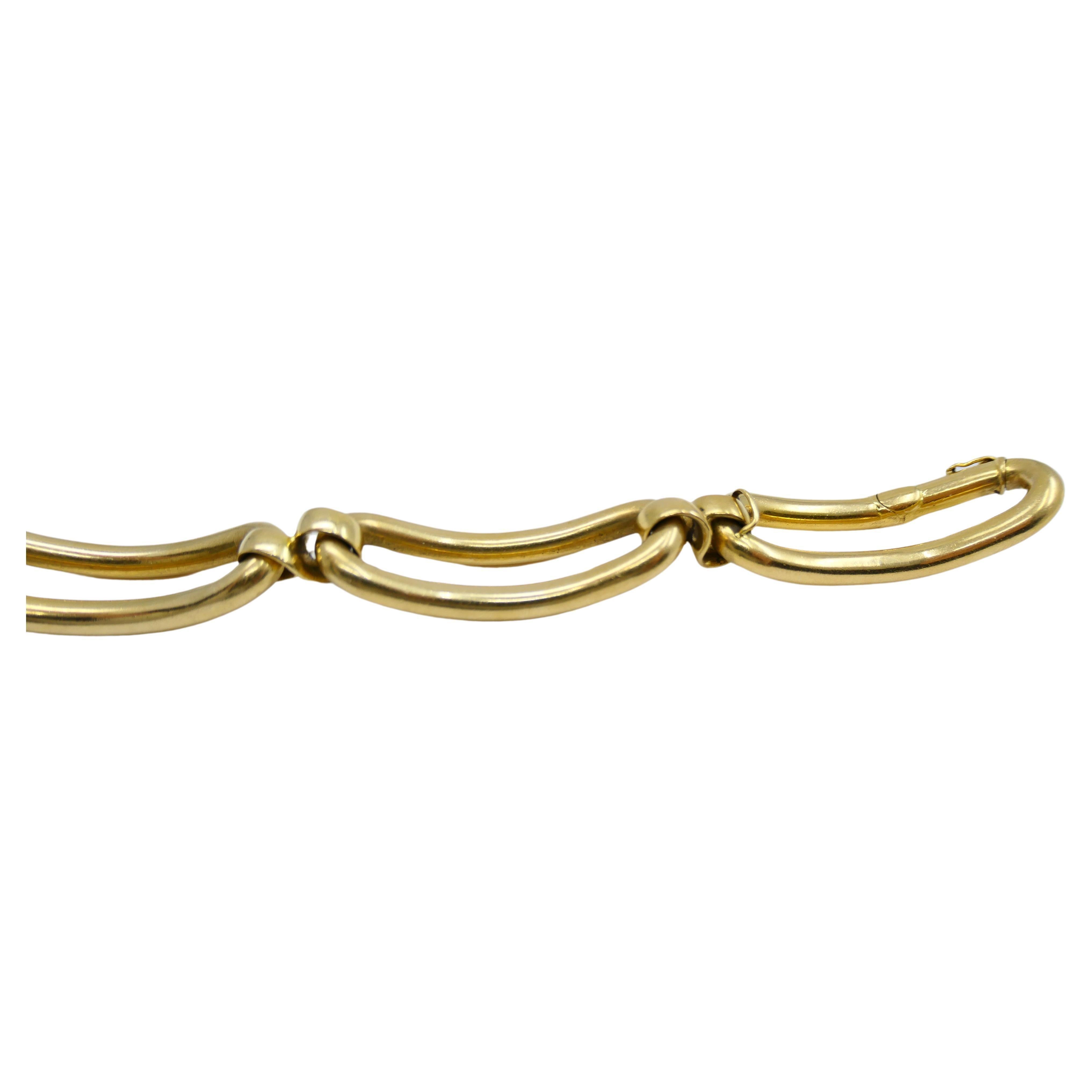 Vintage Carlo Wengrill 18k Gold Oval Link Bracelet For Sale 7