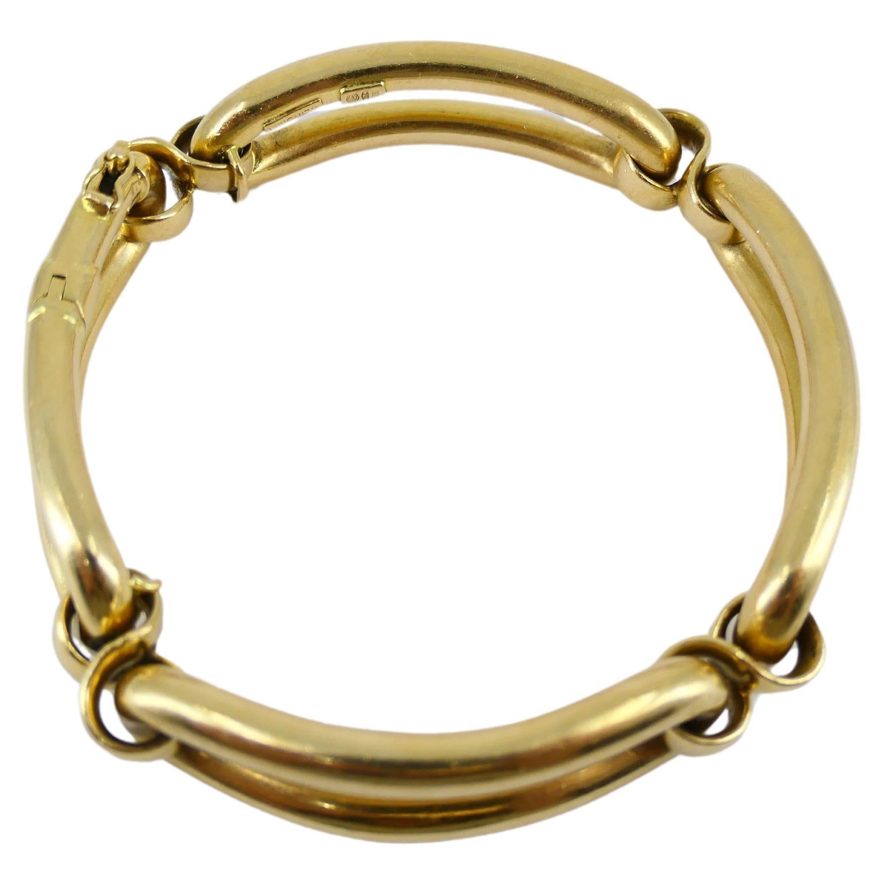 Vintage Carlo Wengrill 18k Gold Oval Link Bracelet For Sale 1