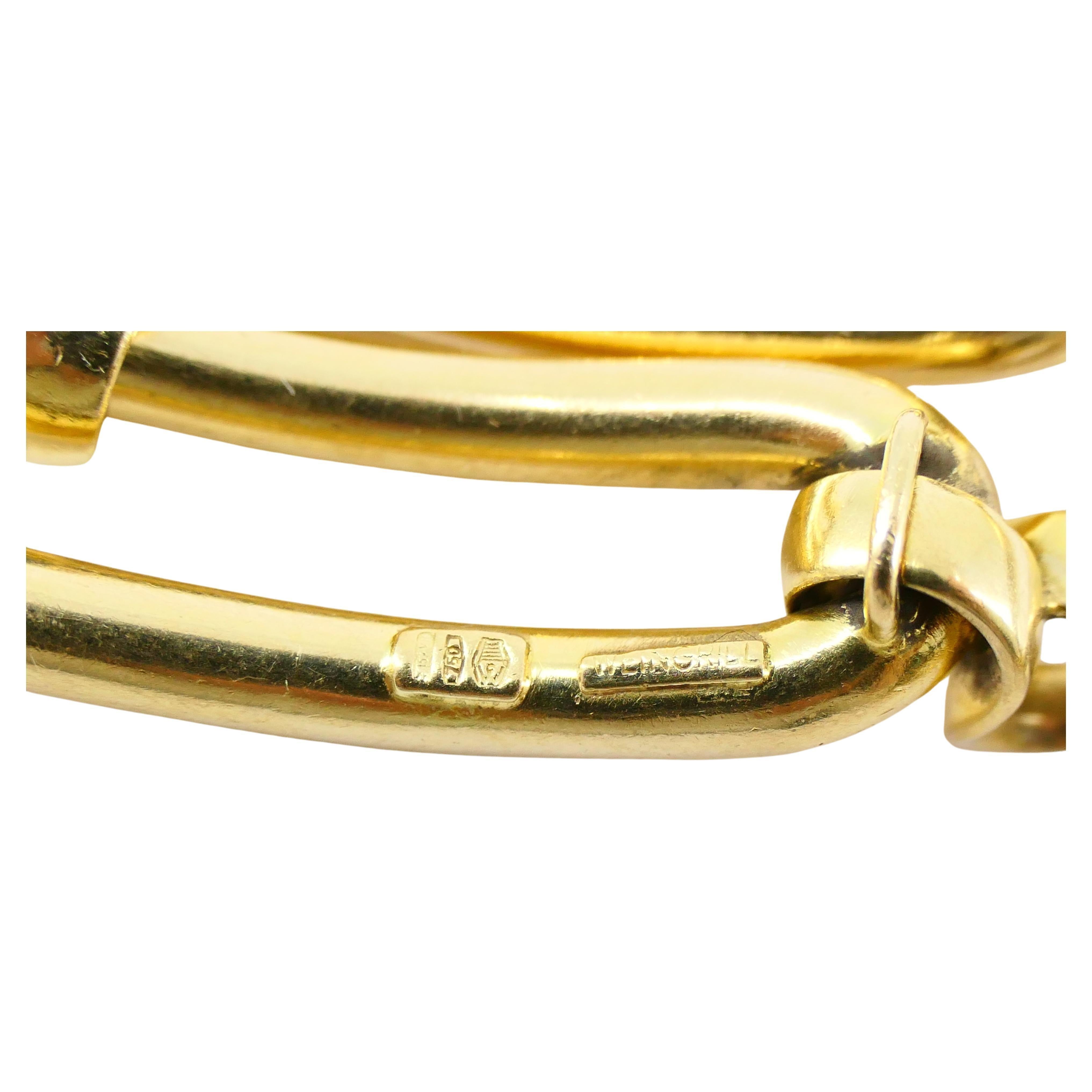 Vintage Carlo Wengrill 18k Gold Oval Link Bracelet For Sale 3
