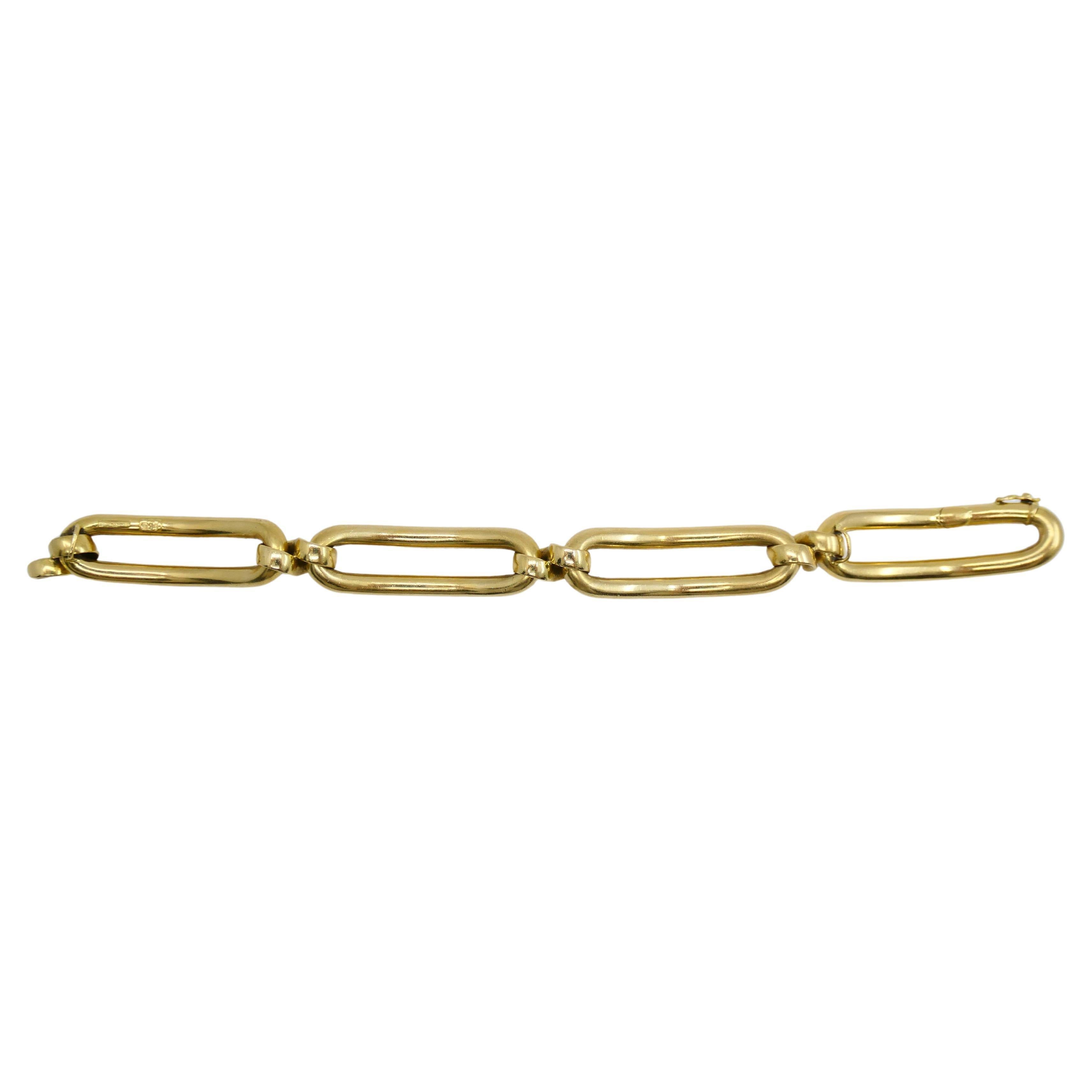 Vintage Carlo Wengrill 18k Gold Oval Link Bracelet For Sale 4