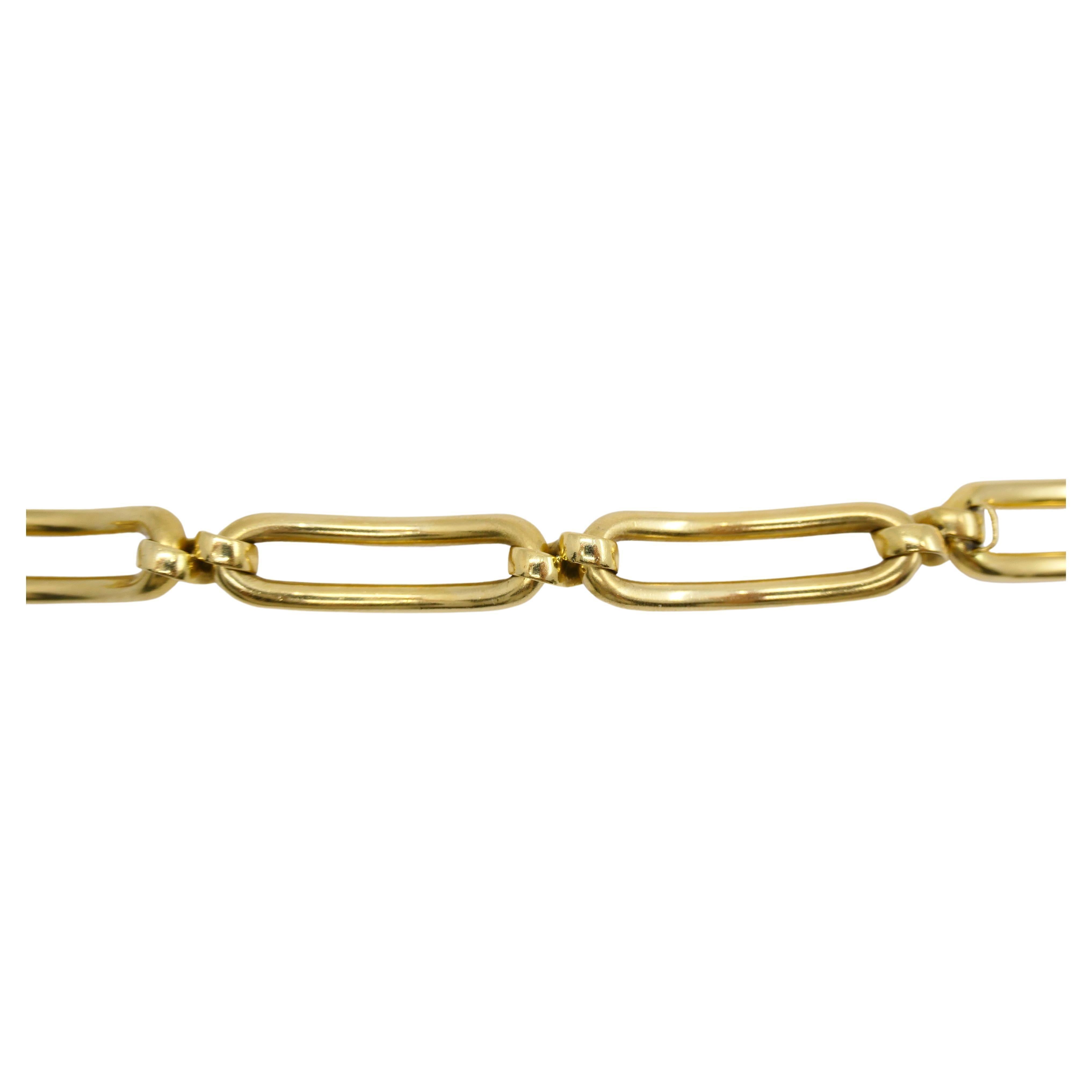 Vintage Carlo Wengrill 18k Gold Oval Link Bracelet For Sale 5
