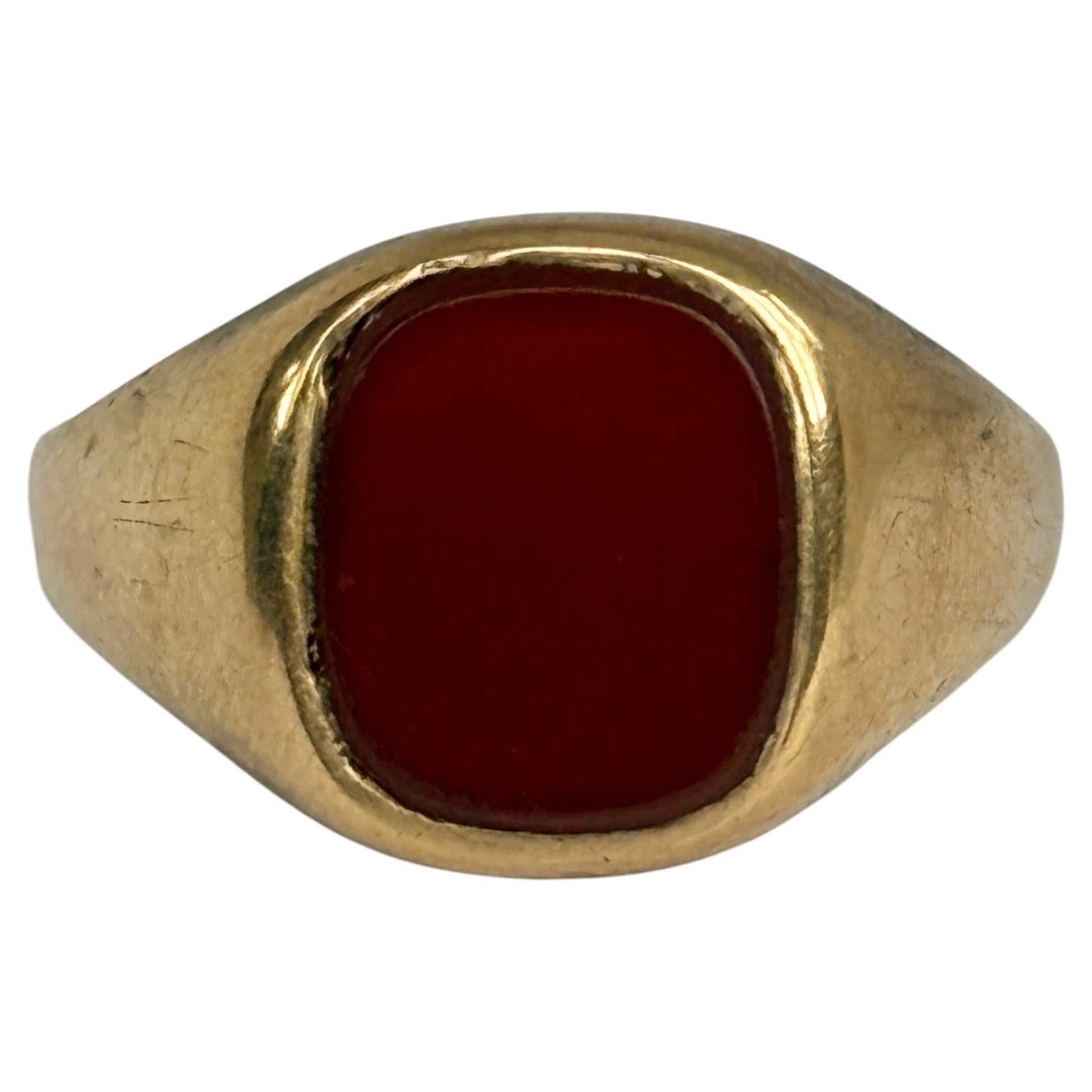 Siegelring mit Karneol und 9 Karat Gold