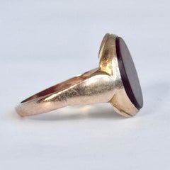 Vintage Carnelian and 9 Carat Rose Gold Signet Ring