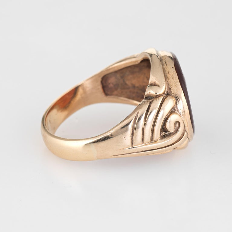 Vintage Carnelian Intaglio Ring 14 Karat Gold Men's Jewelry 12.