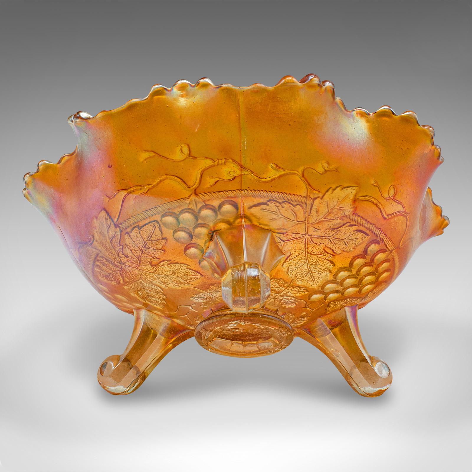 Vintage Carnival Bowl, English Lustre Glass, Decorative Confectionery Dish, 1930 For Sale 2