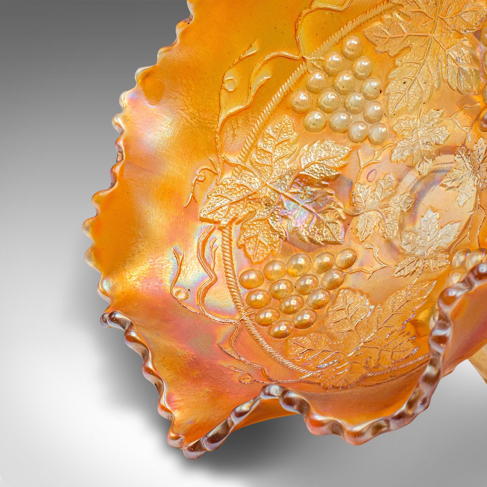 Vintage Carnival Bowl, English Lustre Glass, Decorative Confectionery Dish, 1930 For Sale 3