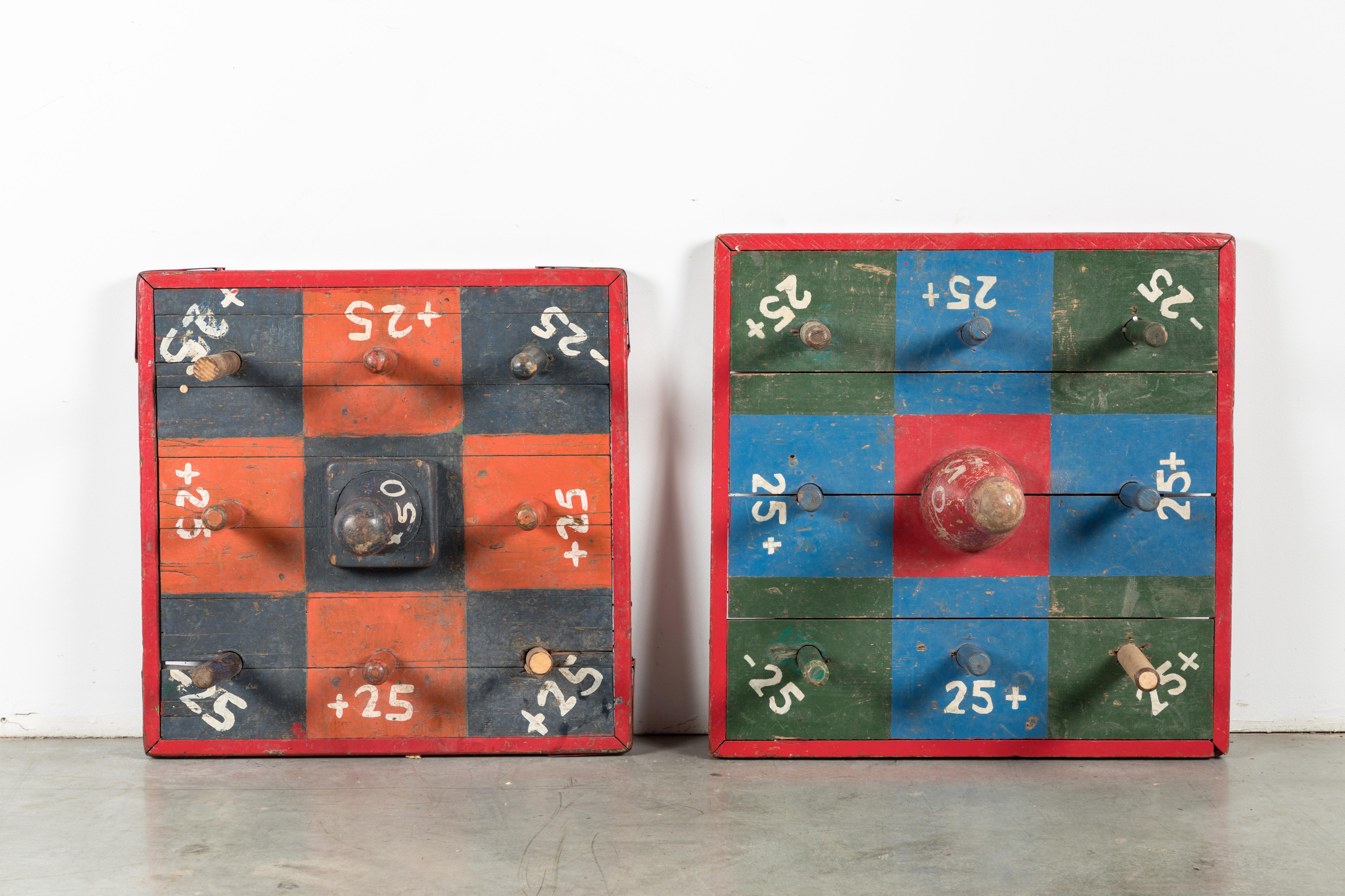 Metà XX secolo Gioco del lancio degli anelli in legno vintage del Carnevale Midway in vendita