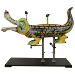 Vintage Carnival Ride Crocodile Animal, 1970s