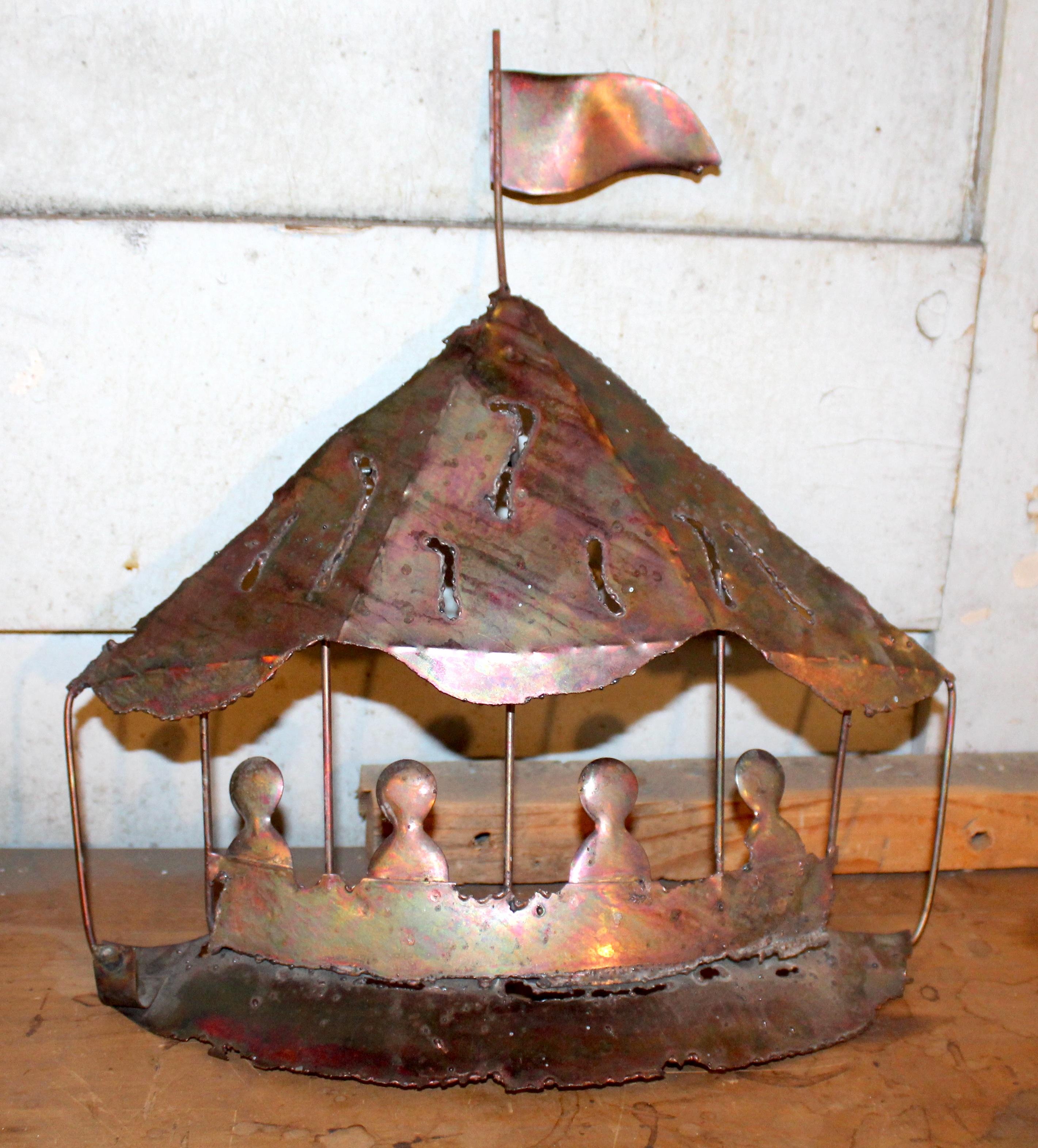 Vintage Karneval Szene Kupfer Wand Kunst im Angebot 1