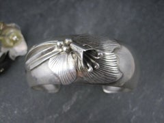 Vintage Carol Felley Orchid Cuff Bracelet Earrings Jewelry Set