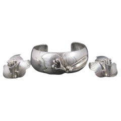 Set di gioielli vintage Carol Felley Orchid Cuff Bracciale Orecchini