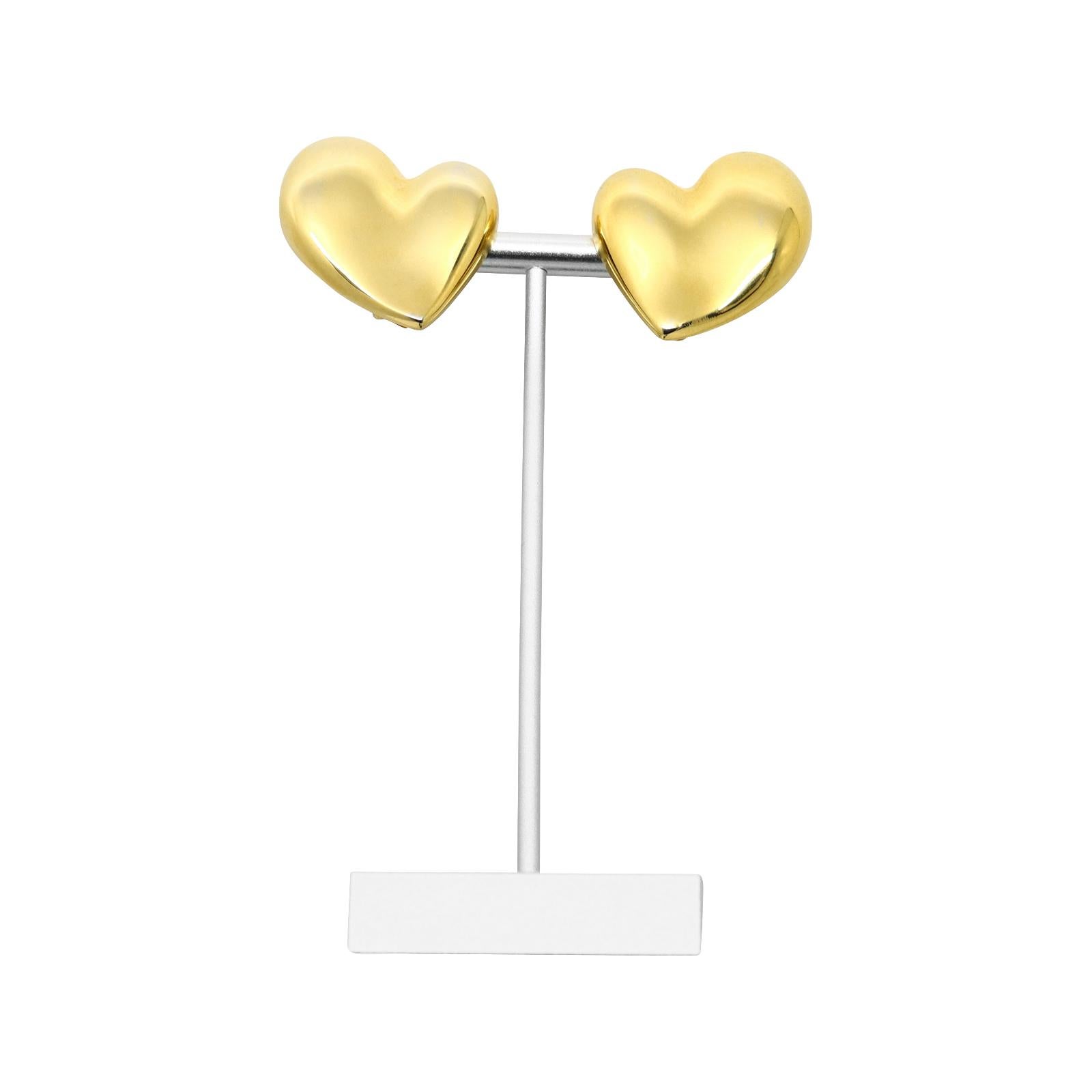 Boucles d'oreilles vintage Carolee en forme de coeur en or Circa 2000s en vente 2
