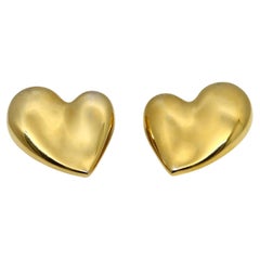 Vintage Carolee Gold Tone Heart Earrings, circa 2000s