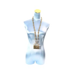 Vintage Carolee Goldfarbene lange Geldbörse-Halskette Circa 1980er Jahre