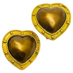 Vintage CAROLEE signierte goldfarbene Designer-Ohrclips aus Kunstperlen in Goldtönen