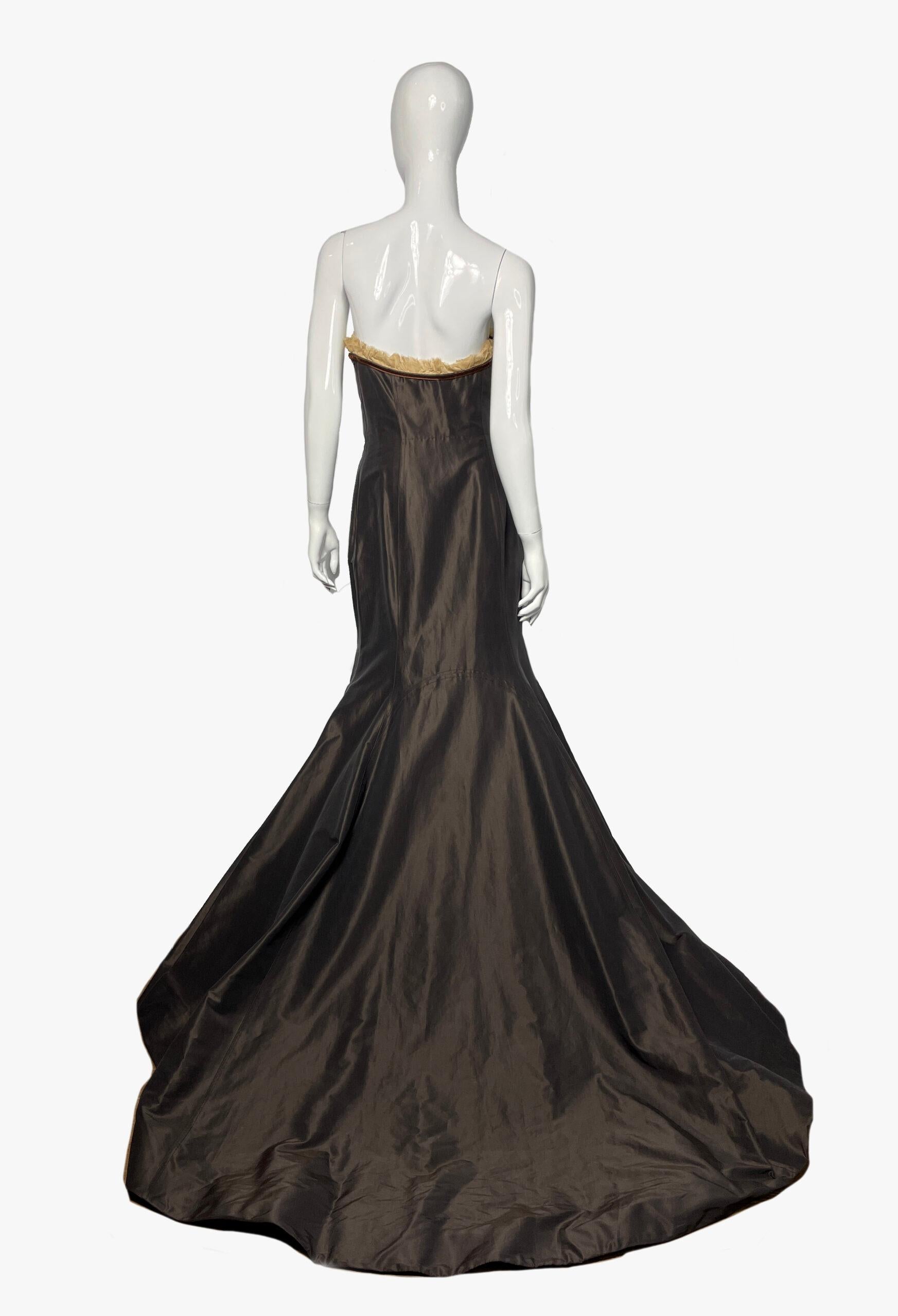 Vintage Carolina Herrera Evening Silk Dress, 1990s 1
