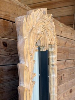 Vintage Carolina Mirror Carved Palm Leaf Wall Mirror – Coastal Organic Modern